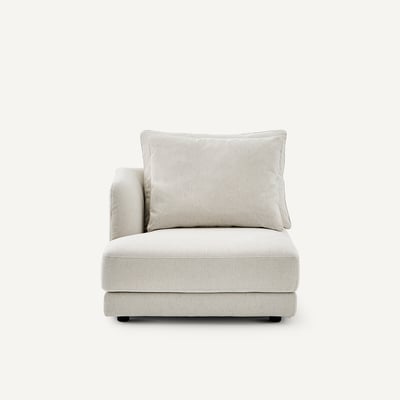 Demi-canapé gauche, modulable en toile chinée, TIBERIO AM.PM