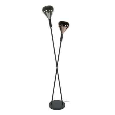 Lampadaire design tiges croisées, 2 abat-jour gouttes NIAGARA PIER IMPORT