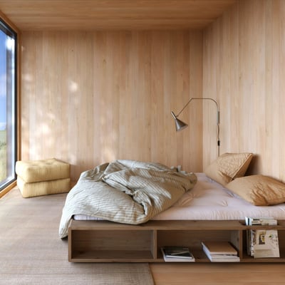 Lit futon ZIGGY en pin massif avec rangements - ZIGGY KARUP DESIGN