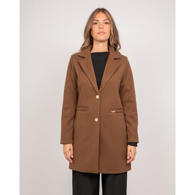 Manteau Mi-long Col Tailleur Boutons Dorés Ultema DONA LISA