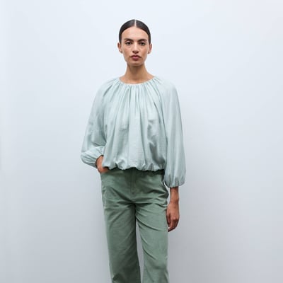 Pantalon large en velours MONOPRIX