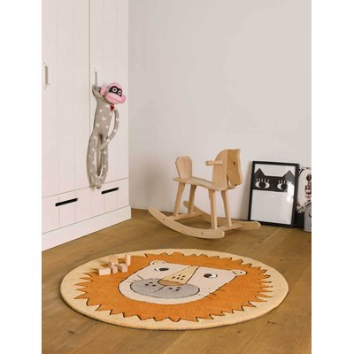 Tapis enfant rond motif lion , LINUS SMART KIDS