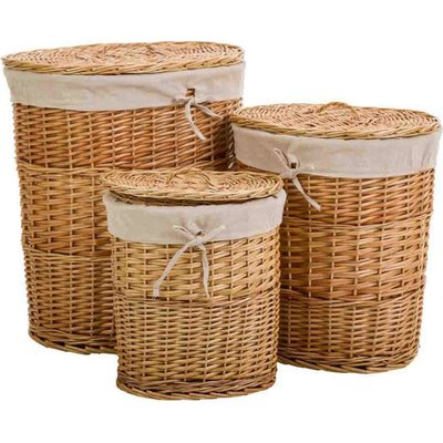 panier à linge en osier naturel avec doublure coton polyester RECOLLECTION
