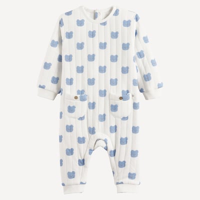 Combinaison longue matelassée, imprimé têtes d'ours LA REDOUTE COLLECTIONS