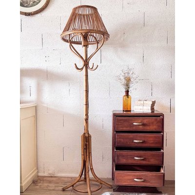 Lampadaire en rotin Julien N°109 - Bon état DEBONGOUT