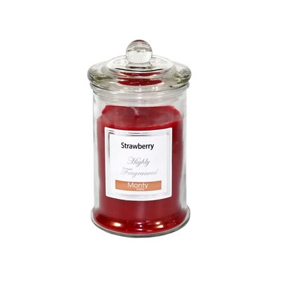 Bougie parfumée dans pot en verre Fraise - 7.5x14cm WADIGA