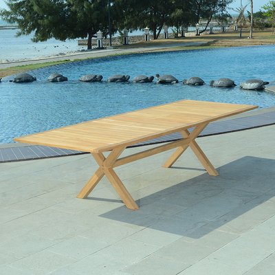 Table extensible teck massif Linarte XL 194/294 x 110 cm TECK ATTITUDE
