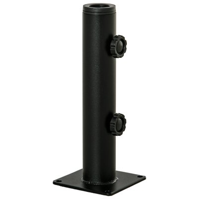 Support de parasol pour ancrage au sol - visserie incluse - acier noir OUTSUNNY