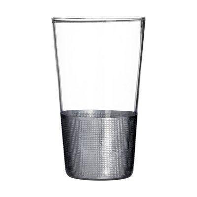 Set of 4 Silver Crosshatch Hiball Glasses SO'HOME