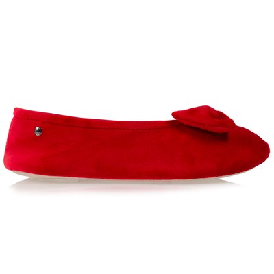 Chaussons Ballerines ultra confortables, semelle en cuir, détail grand nœud ISOTONER