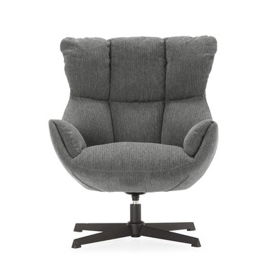 Fauteuil en tissu matelassé avec pieds en métal noir H89 cm - ODETTE CALICOSY