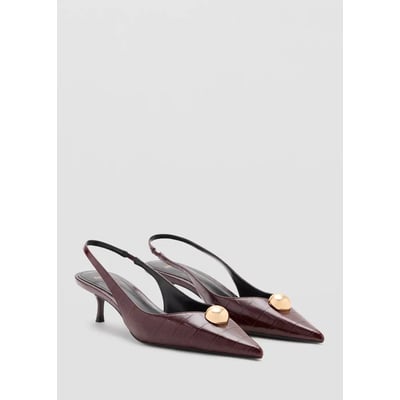 Chaussures à talon avec détail de perle métallique MANGO