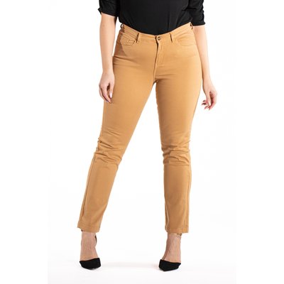 Jeans de couleur coupe droite taille haute stretch OBER