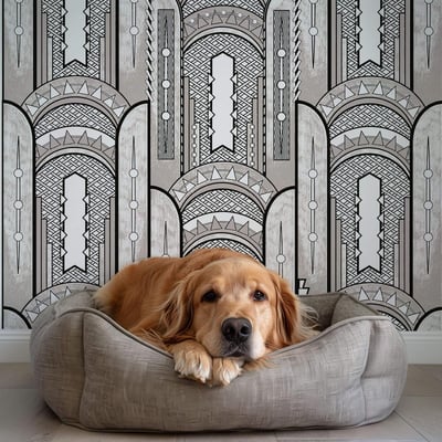 Papier peint art déco à motifs géométriques - 255x260 cm (l x h) LA TOUCHE ORIGINALE