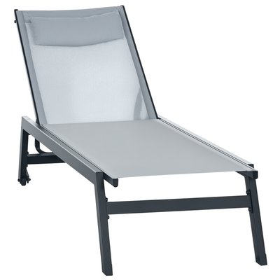 Chaise longue Aluminium Gris clair OUTSUNNY