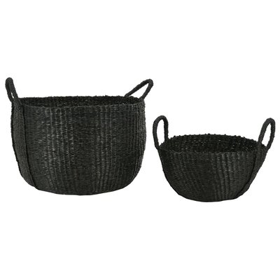 Corbeilles rondes en jonc teinté noir (Lot de 2) AUBRY GASPARD