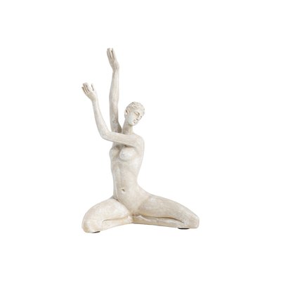 Statue décorative de femme assise gaia en polyrésine beige H23 SIA