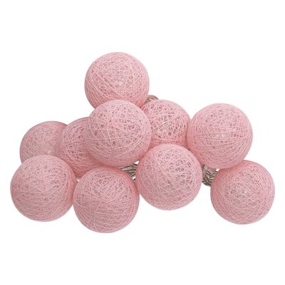 Guirlande LED à pile 10 boules lumineuses en coton tressé TARA ATMOSPHERA