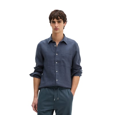 Chemise à col Kent regular en pur lin MARC O'POLO