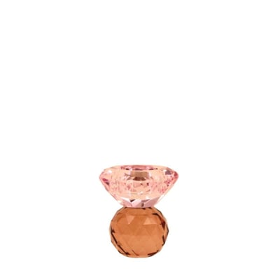 Bougeoir  en cristal à facettes 9cm HASHTAG DECO
