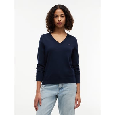 Pull col V à poignets boutonnés TOMMY HILFIGER