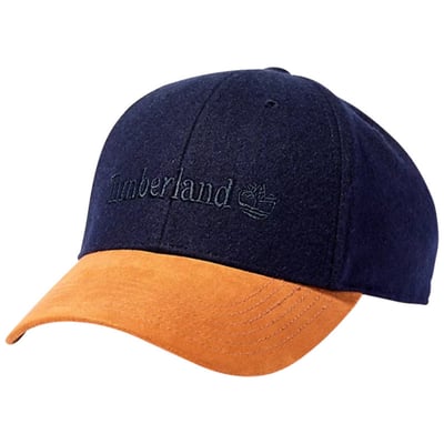 Casquette en laine bleu marine bicolore avec visière en camel TIMBERLAND