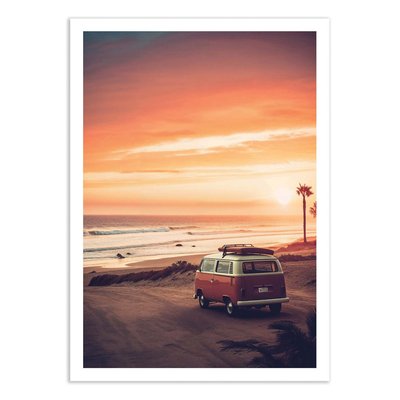 Affiche 30x40 cm - California Sunset Van - Philippe Hugonnard WALL EDITIONS