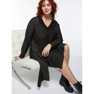 Robe en tissu flacé des lignes, avec un décolleté de la côte FIORELLA RUBINO