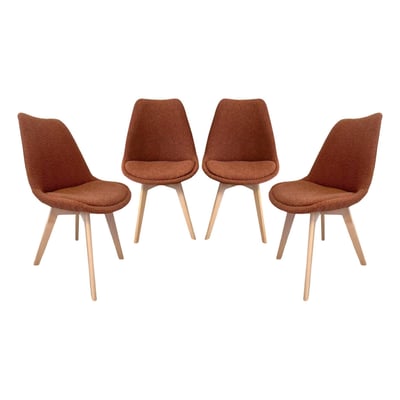Chaise scandinave bois de hêtre et bouclette texturée (lot de 4) NILS SWEEEK