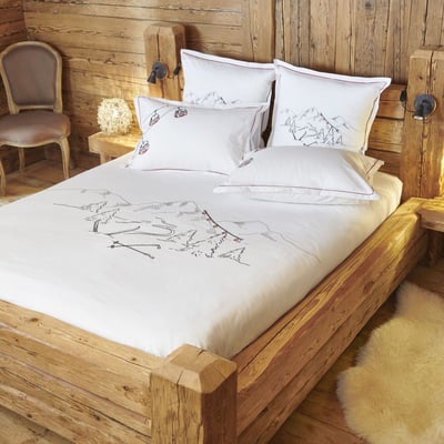 Housse De Couette   Percale De Coton Brodée - VOSGES TRADITION DES VOSGES