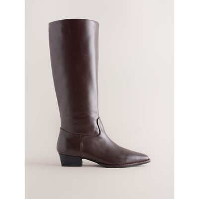 Bottes style western en cuir à bout ciselé NEXT
