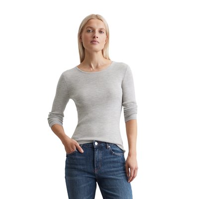 Pull à manches longues en maille slim en fine laine mérinos MARC O'POLO