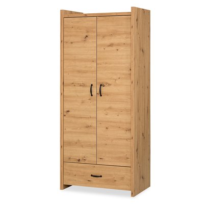 Armoire ELISA L. 84 cm Imitation Chêne | 2 portes + 1 tiroir MINEA
