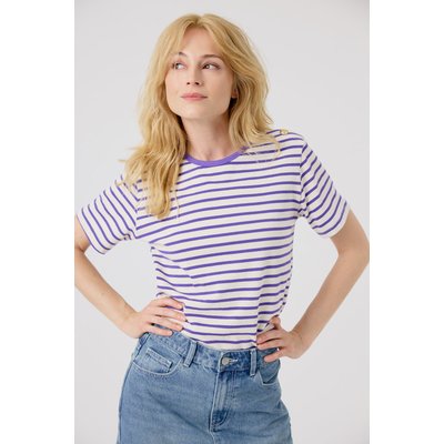 T-shirt rayé col rond détails boutons dorés ELEONORE ARTLOVE