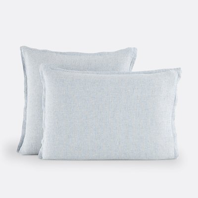 Kissenbezug Limona blau, gewaschenes Leinen LA REDOUTE INTERIEURS
