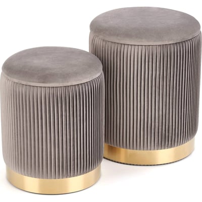 Lot de 2 poufs ronds en velours WEMERRA RECOLLECTION