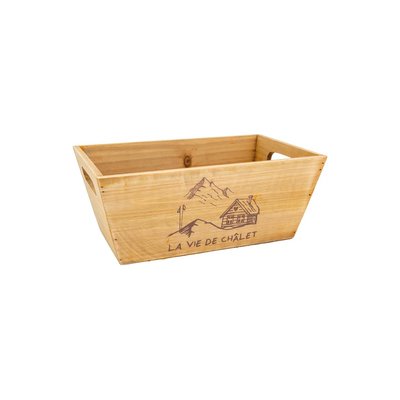 Corbeille en bois rectangulaire "La vie de chalet" AUBRY GASPARD