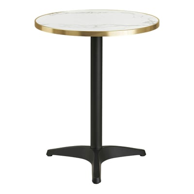 Table bistrot ronde effet marbre blanc pied alu Ø60 cm TORANO PIER IMPORT