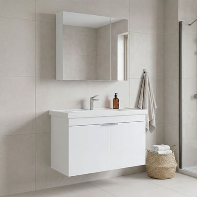 Шкафчик для ванной с раковиной и зеркалом, Desna / Десна SO'HOME