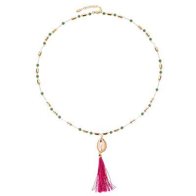 Collier avec perles et pendentif avec pompon TAMARA HIPANEMA