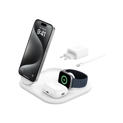 Chargeur universel induction 15W 3en1 blanc BELKIN