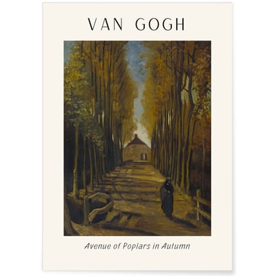 Affiche Van Gogh - Avenue of Poplars in Autumn L'AFFICHERIE