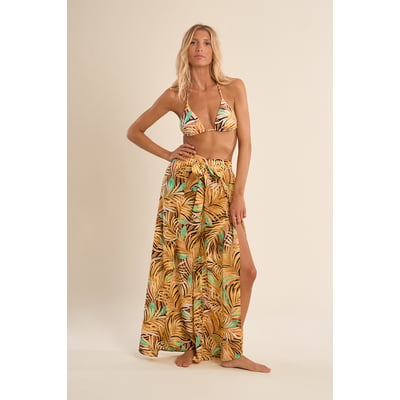 Pantalon large imprimé et ceinture à nouer MOLLY BRACKEN
