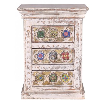 Table de chevet 3 tiroirs bronze - ZÉLIA DECORATION D’AUTREFOIS