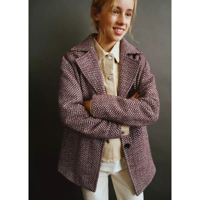 Manteau en drap de laine tressé MANGO KIDS