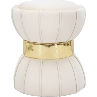 Tabouret bois de pin assise velours GLAM RECOLLECTION