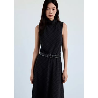 Robe à carreaux avec ceinture MANGO