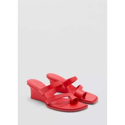 Sandales compensées cuir MANGO