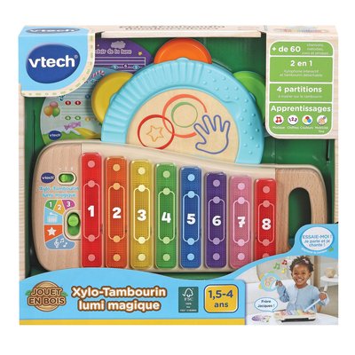 Xylo-tambourin lumi magique (jouet avec partie bois certifié fsc®) VTECH