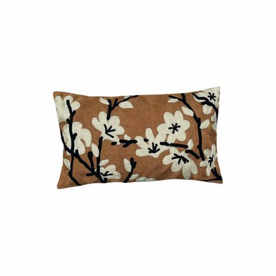 Coussin rectangulaire brodé floral OPJET
